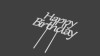 Torten-Topper Happy Birthday ausgedruckt - grau